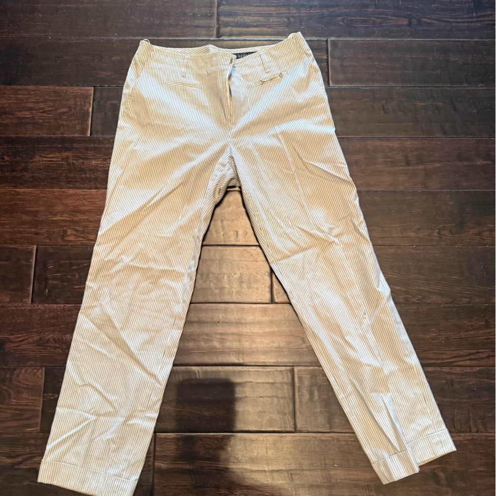 Gucci horsebit Beige and White Striped Trousers